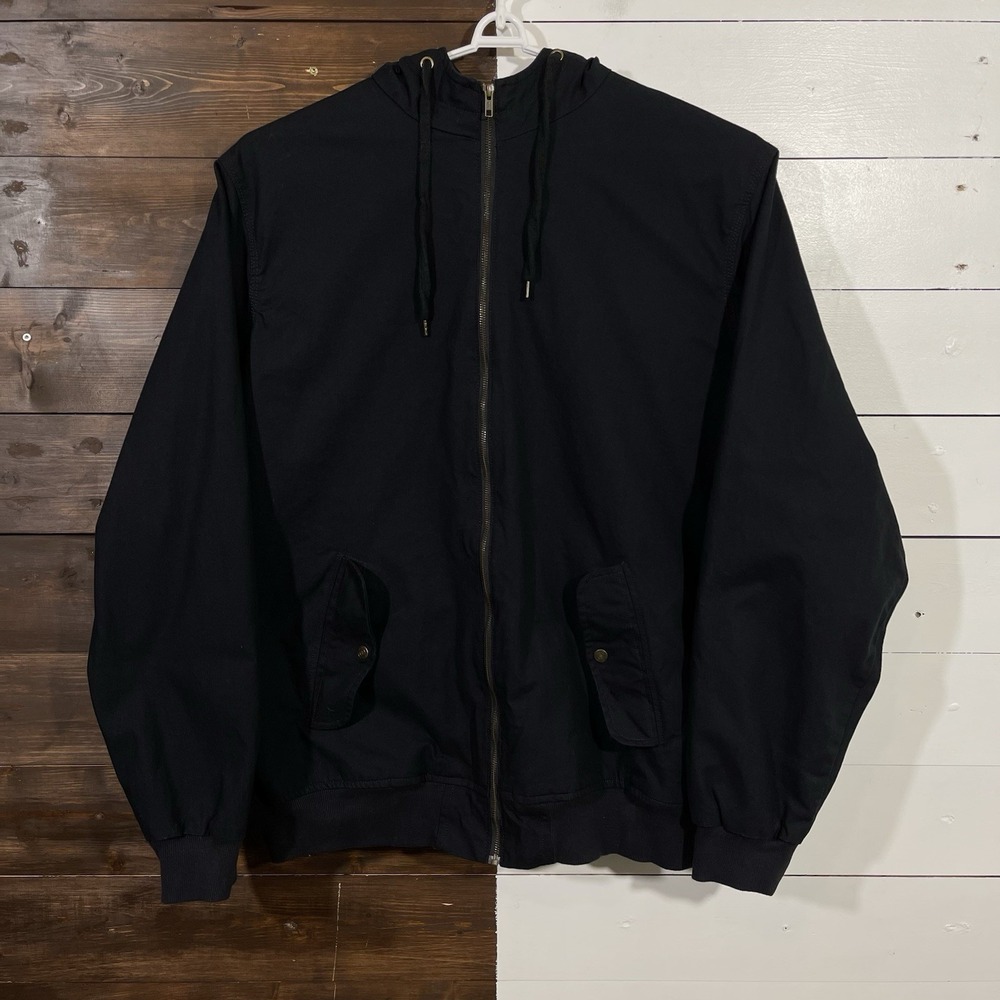 Boulder Creek Trading‎ Company Black Canvas Hooded Jacket